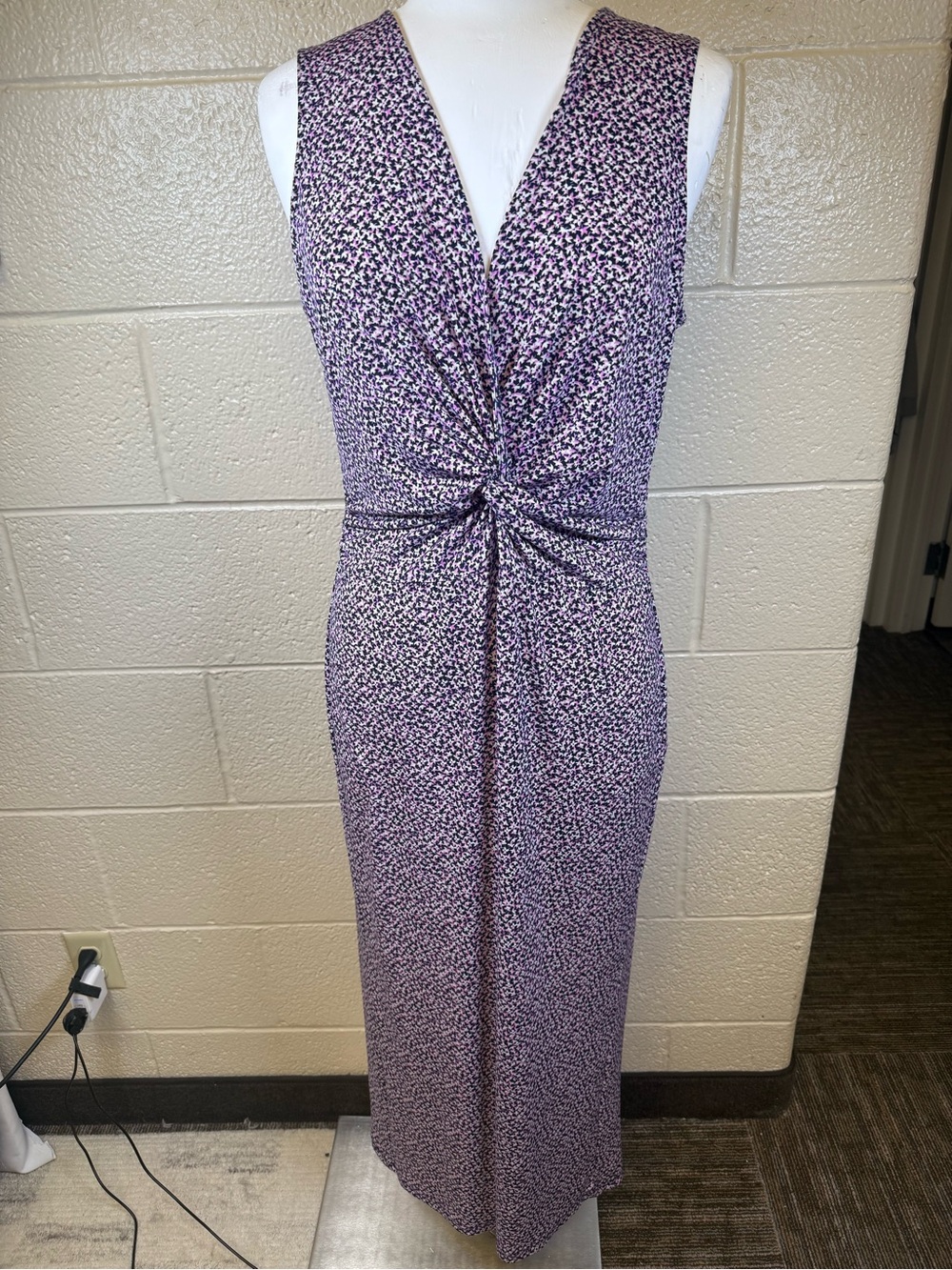 Michael Kors Purple Floral Twist-Front Jumpsuit